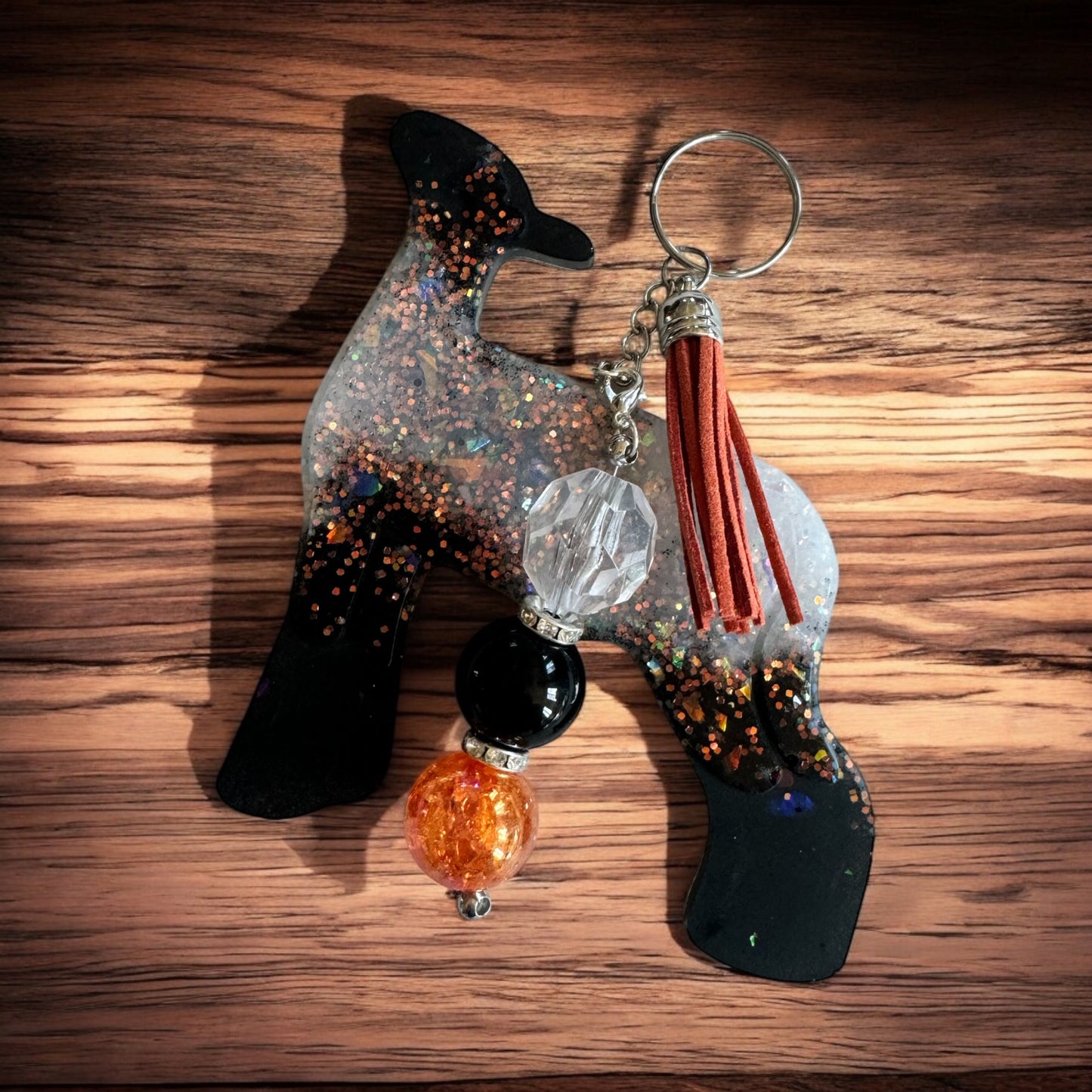 4" Glitter Resin Show Lamb Keychain