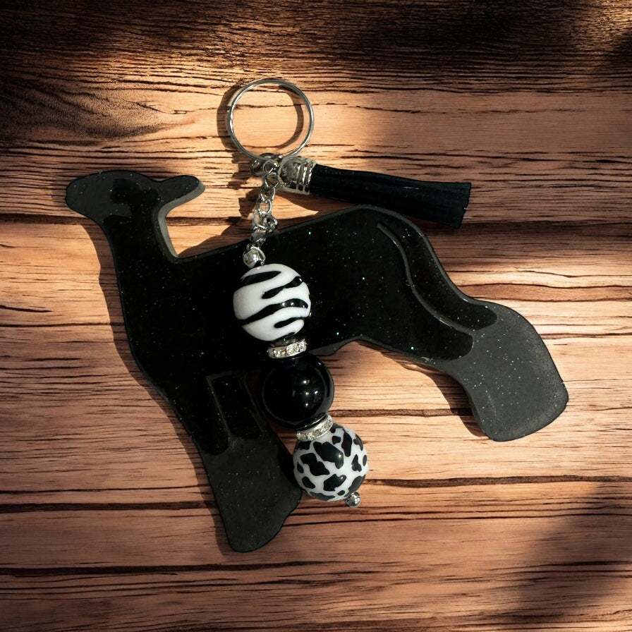 4" Glitter Resin Show Lamb Keychain