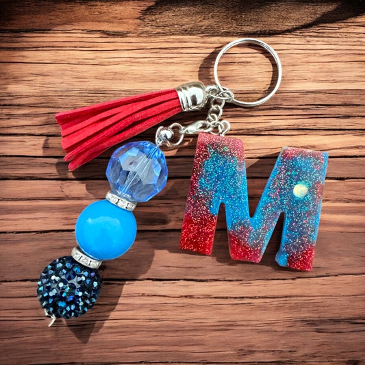 1.5"x1..5" Glitter Resin Key Chain