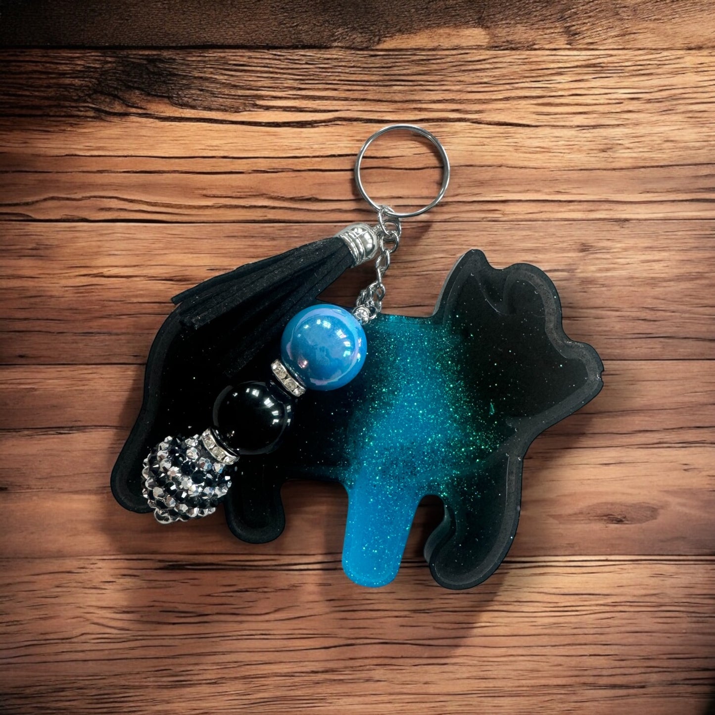 4" Hog Glitter Resin Keychain