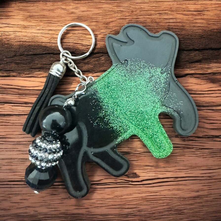 4" Hog Glitter Resin Keychain