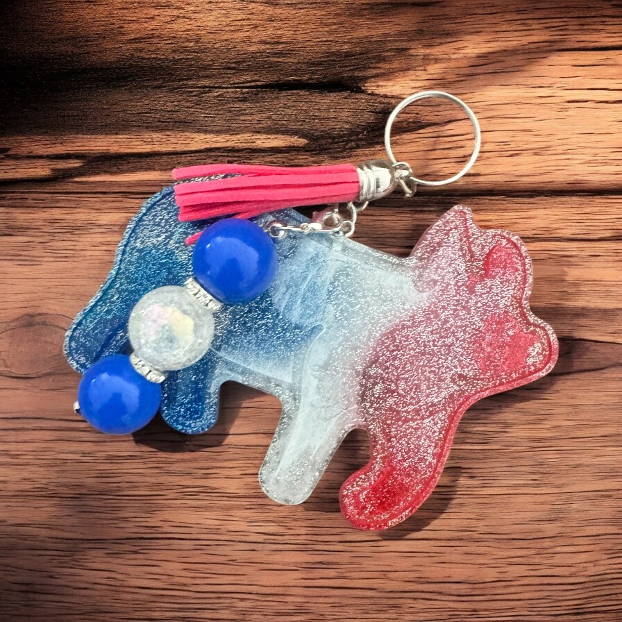 4" Hog Glitter Resin Keychain